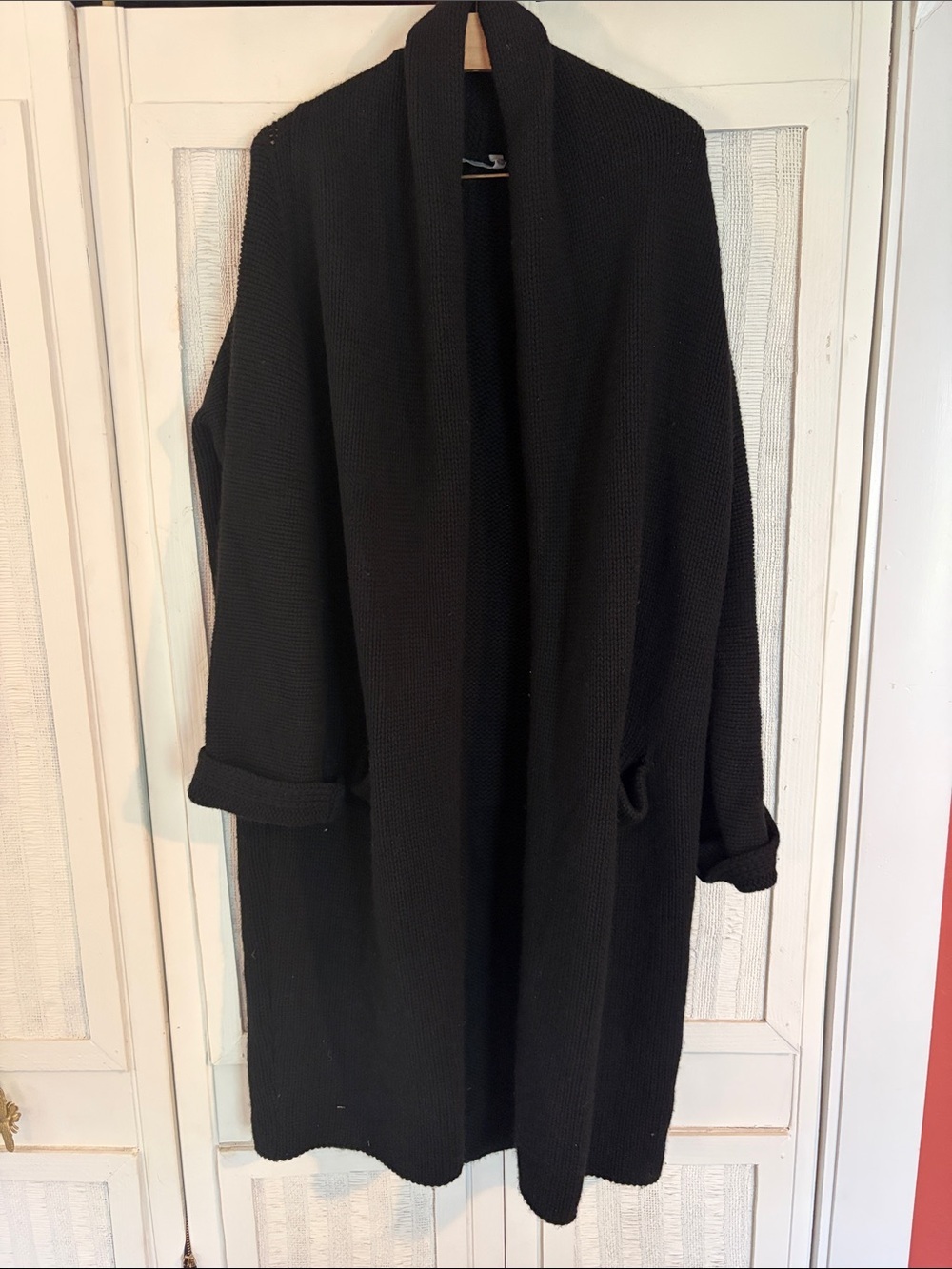 Vince Black Wool Blend Clean Edge Cardigan Coat size L
